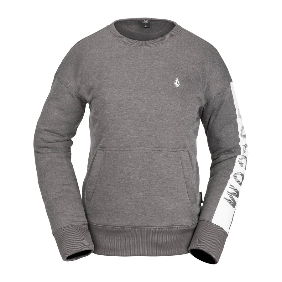 2022 Volcom Womens Polartec Crew Fleece in Heather Grey