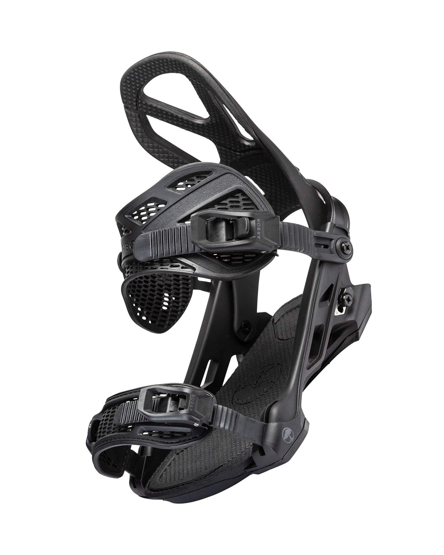 2022 Arbor Hemlock Snowboard Bindings in Black view three