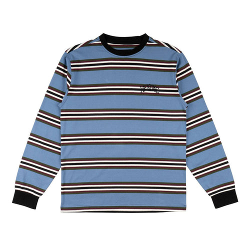 Welcome Thelema Stripe Long Sleeve Shirt in Moonlight Blue