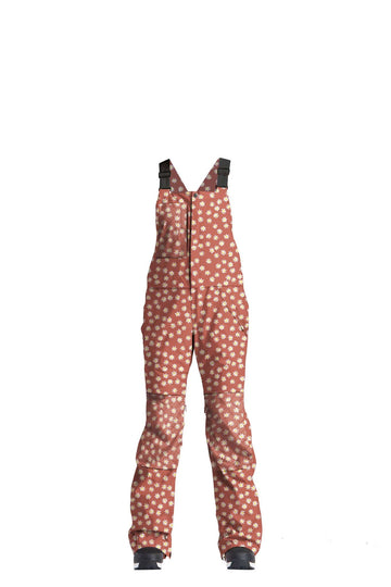 2022 Airblaster Hot Bib Womens Snow Pant in Rust Daisy