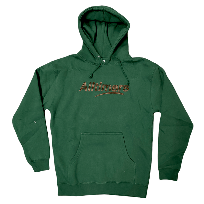 Alltimers Estate Embroidered Hoody in Dark Green and Bronze - M I L O S P O R T