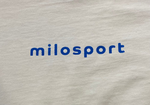 Milosport Stretch Letters Short Sleeve in White and Blue - M I L O S P O R T