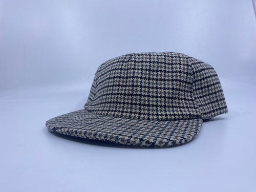 Autumn 5 Panel Mixed Strapback Hat in Houndstooth - M I L O S P O R T
