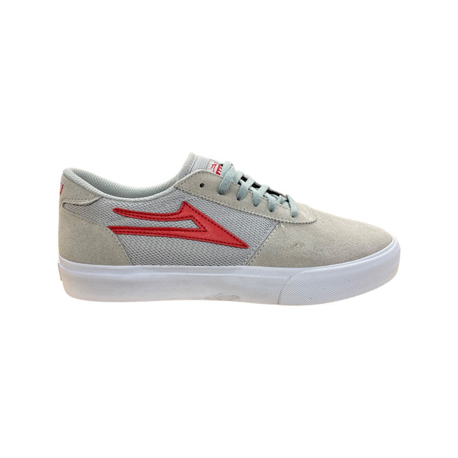 Lakai Manchester Skate Shoe in Grey and Red Suede - M I L O S P O R T