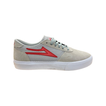 Lakai Manchester Skate Shoe in Grey and Red Suede