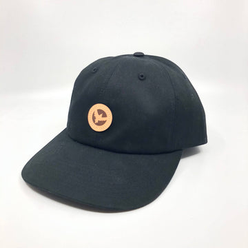 Milo Leather Patchwork Dad Hat in Black