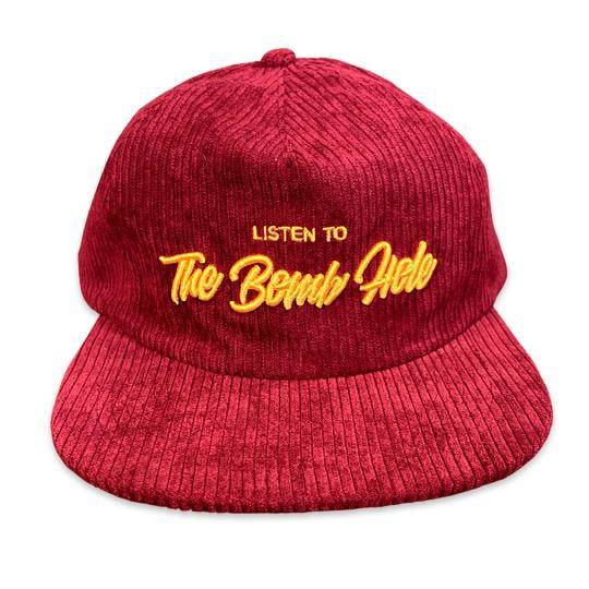 The Bombhole Big nice Burgundy Snap Back cap in Burgundy Cord - M I L O S P O R T