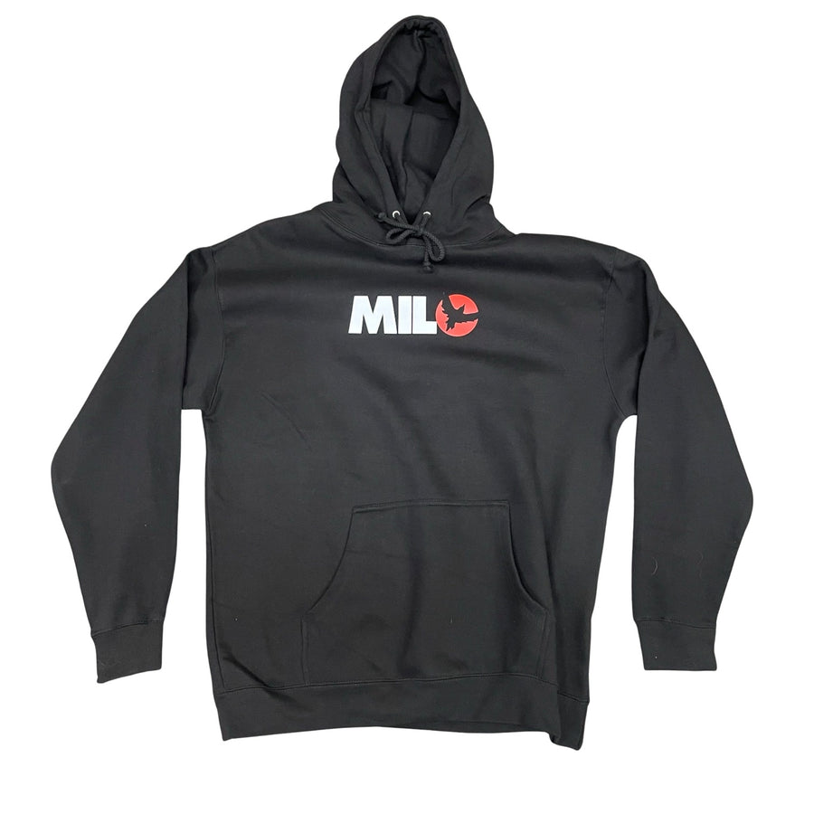 Milosport Heavyweight Block Logo Hoodie in Black and Red