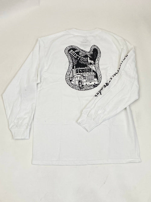 Brixton Fender Highway Standard long Sleeve Tee in White - M I L O S P O R T