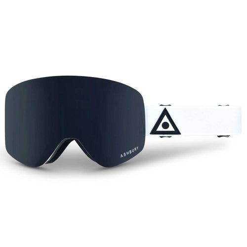 2022 Ashbury Sonic White Triangle Snow Goggle with a Dark Smoke Lens and a Yellow Spare Lens - M I L O S P O R T