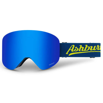 2022 Ashbury Hornet New Script Snow Goggle with a Blue Mirror Lens and a Yellow Spare Lens