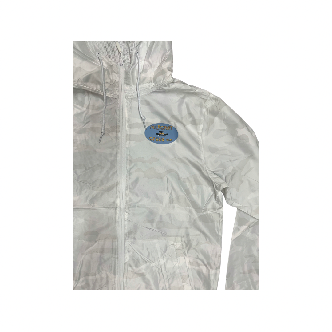 Milosport Skate Co Logo Windbreaker in White Camo - M I L O S P O R T