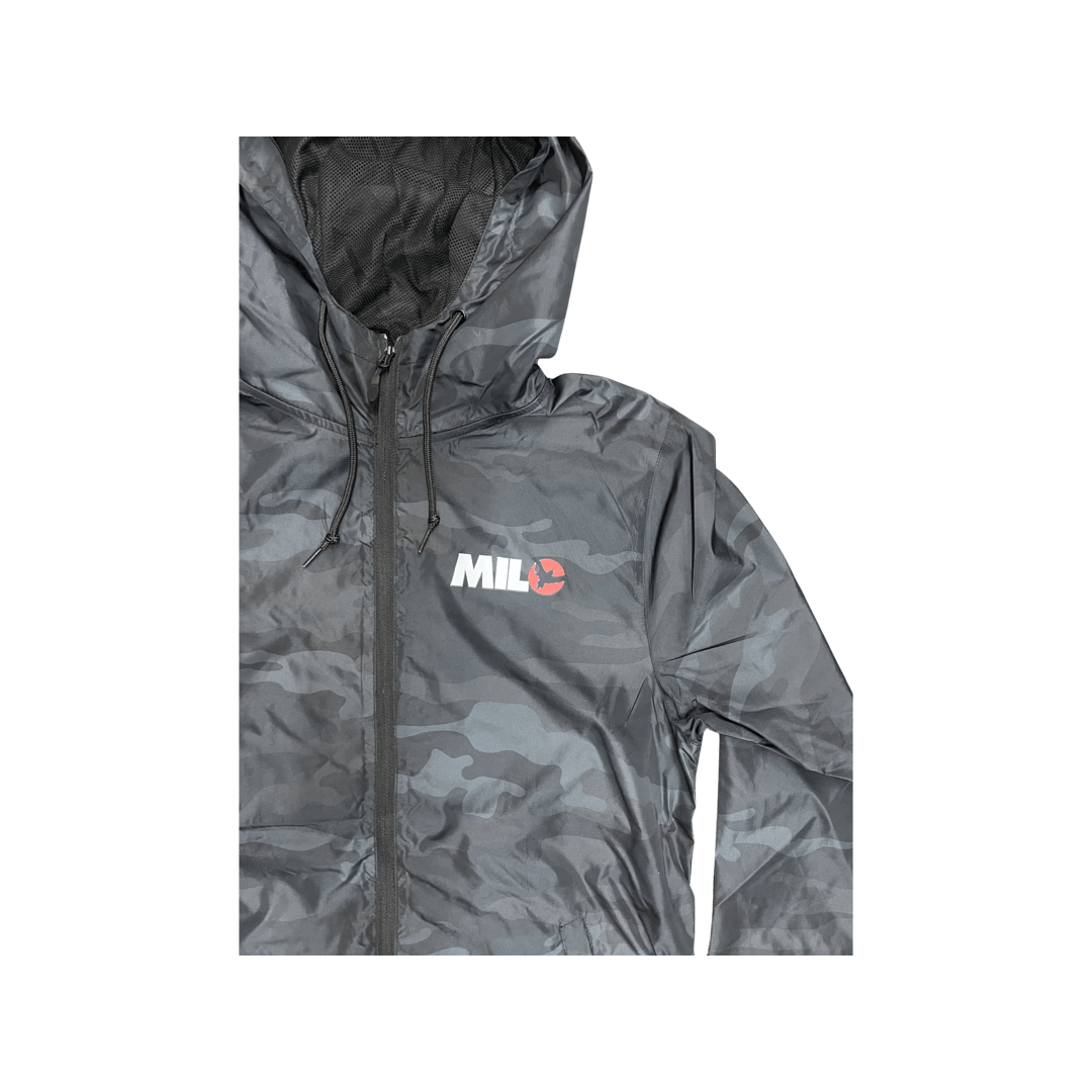 Milosport Classic Logo Windbreaker in Black Camo - M I L O S P O R T