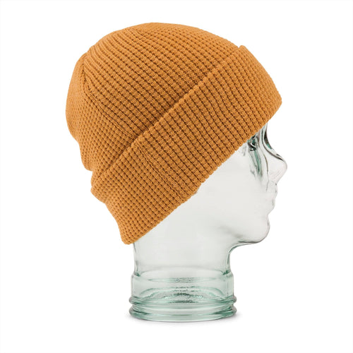 2022 Volcom Womens Waffle Patch Beanie in Resin Gold - M I L O S P O R T