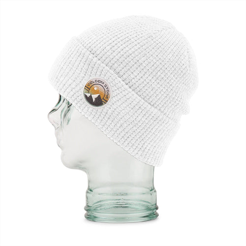 2022 Volcom Womens Waffle Patch Beanie in White