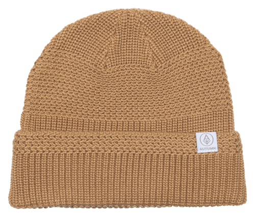 Autumn Knot Sustainable Beanie In Khaki - M I L O S P O R T