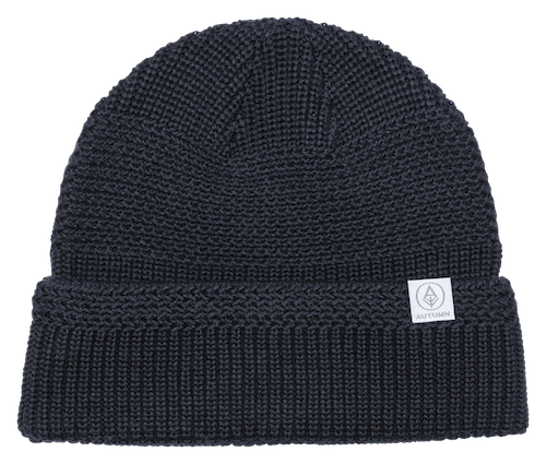 Autumn Knot Sustainable Beanie In Navy - M I L O S P O R T