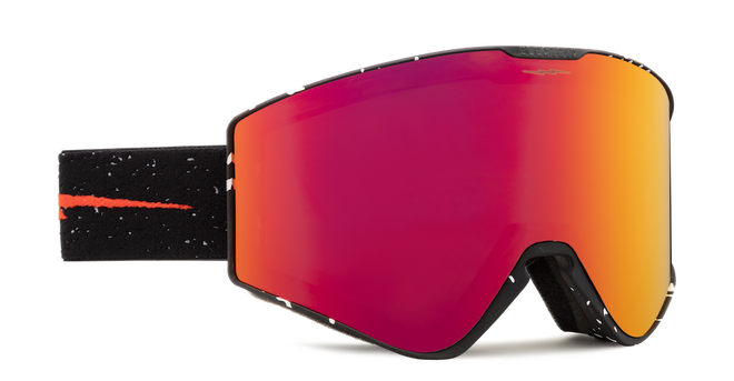 Electric Kleveland II Snow Goggle in the Matte Speckled Black Frames with a Auburn Red Lens and a Honey Bonus Lens 2023 - M I L O S P O R T