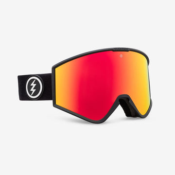 2022 Electric Kleveland Snow Goggle in Matte Black With a Red Chrome Lens and a Light Green Bonus Lens