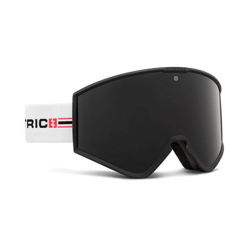 2022 Electric Kleveland Snow Goggle in White Tape 2 With a Jet Black Lens and a Light Green Bonus Lens