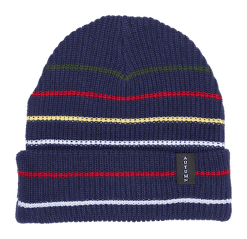 2022 Autumn Select Multi Stripe Beanie in Navy