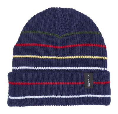 2022 Autumn Select Multi Stripe Beanie in Navy