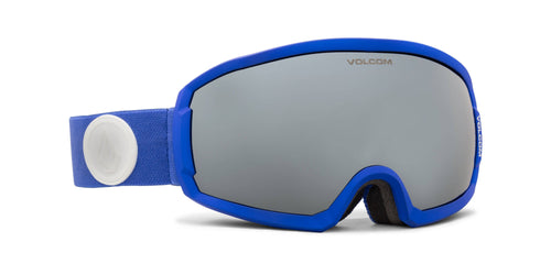 2022 Volcom Migrations Snow Goggle in Blue Frames with a Silver Chrome Lens and a Yellow Bonus Lens - M I L O S P O R T