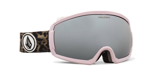 2022 Volcom Migrations Snow Goggle in Pink Leopard Frames with a Silver Chrome Lens and a Yellow Bonus Lens - M I L O S P O R T