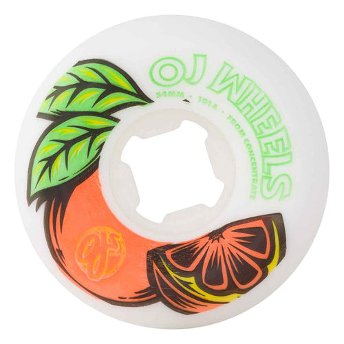OJ Wheels From Concentrate (Fruit) Hardline Skate Wheels in White and Orange 101a - M I L O S P O R T