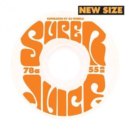 OJ Wheels 55mm Mini Super Juice Skate Wheels in White 78a - M I L O S P O R T