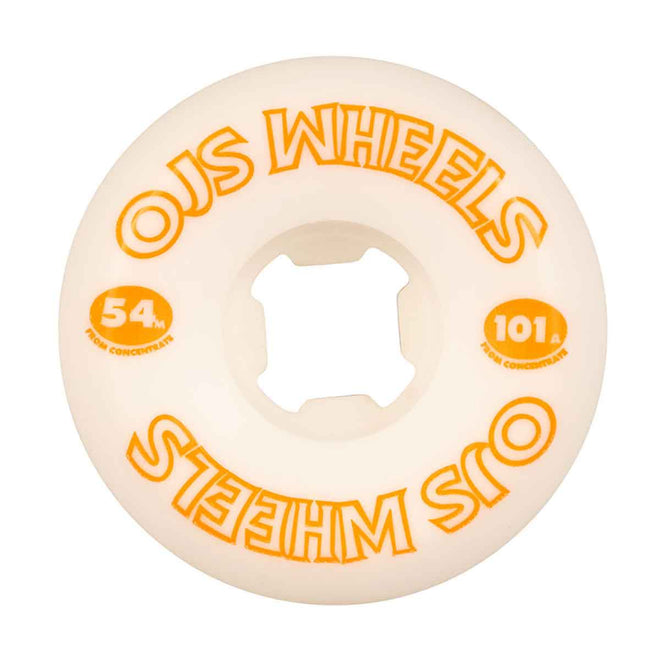 OJ Wheels From Concentrate Hardline Skate Wheels in White and Orange 101a - M I L O S P O R T