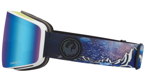 Dragon PXV Snow Goggle in the Iguchi Signature Frames with a Lumalens Blue Ion Lens with a Lumalens Amber Bonus Lens 2023