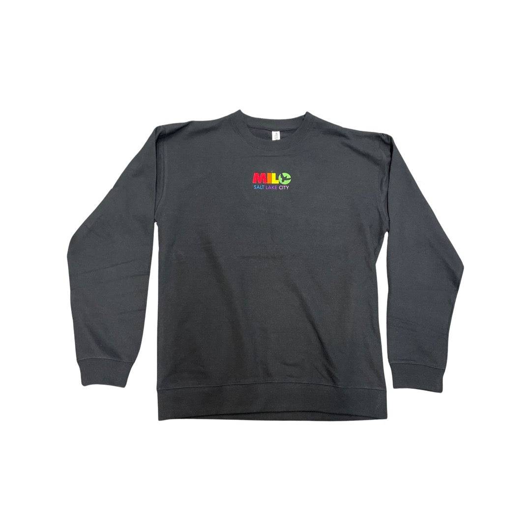 Milosport Club Crew Sweatshirt in Black and Rainbow - M I L O S P O R T