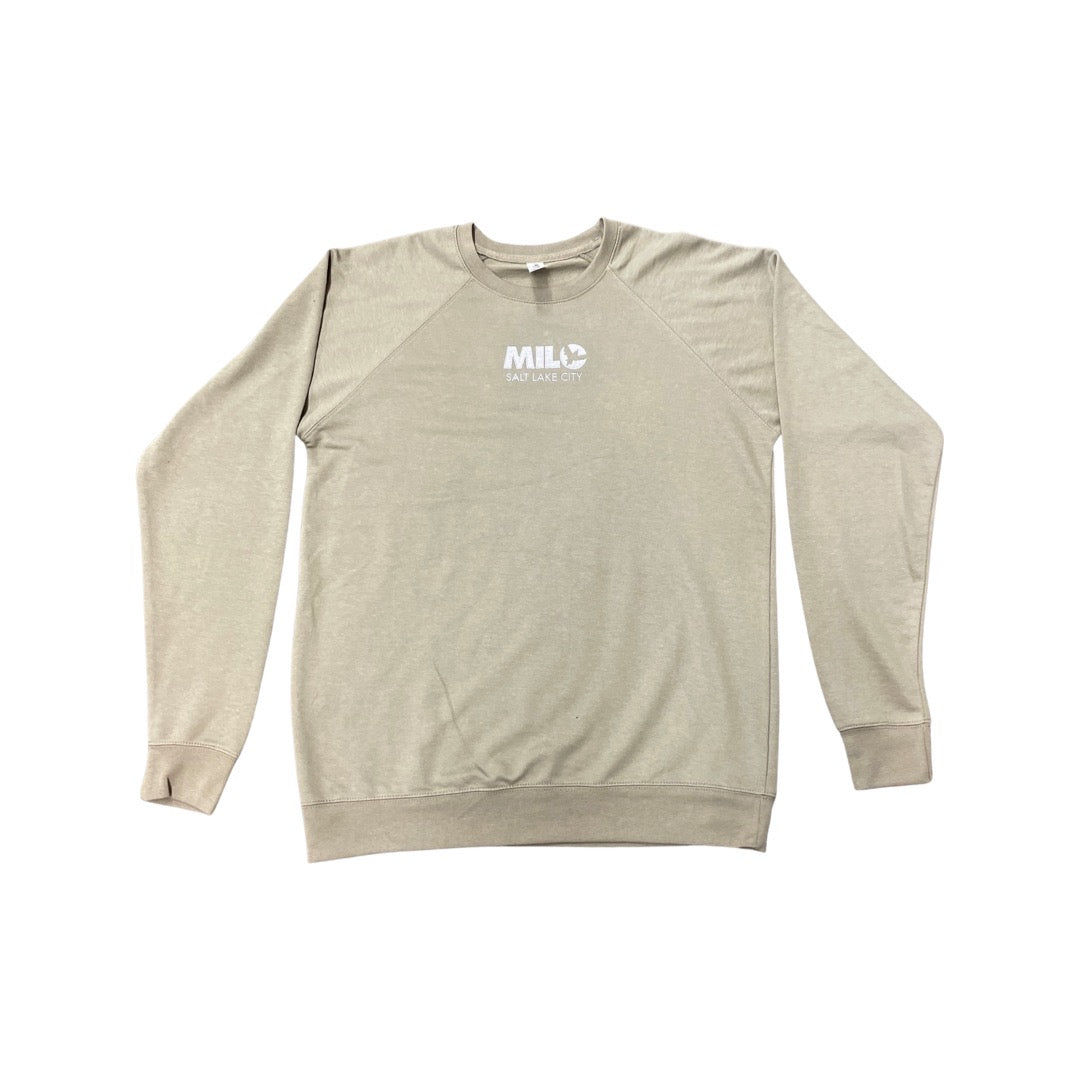 Milosport Club Crew Sweatshirt in Sand and Black - M I L O S P O R T