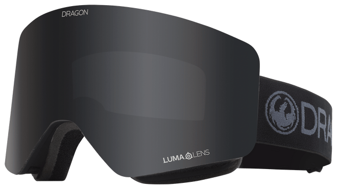 Dragon R1 OTG Snow Goggle in the Blackout Frames with a Lumalens Dark Smoke Lens with a Lumalens Amber Bonus Lens 2023 - M I L O S P O R T