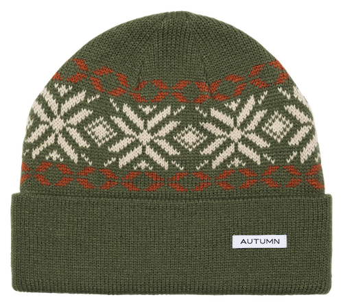 Autumn Roots Beanie In Army Green - M I L O S P O R T
