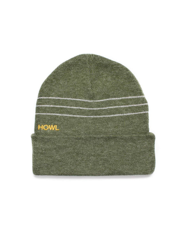 2022 Howl Striped Reflective Beanie in Green - M I L O S P O R T