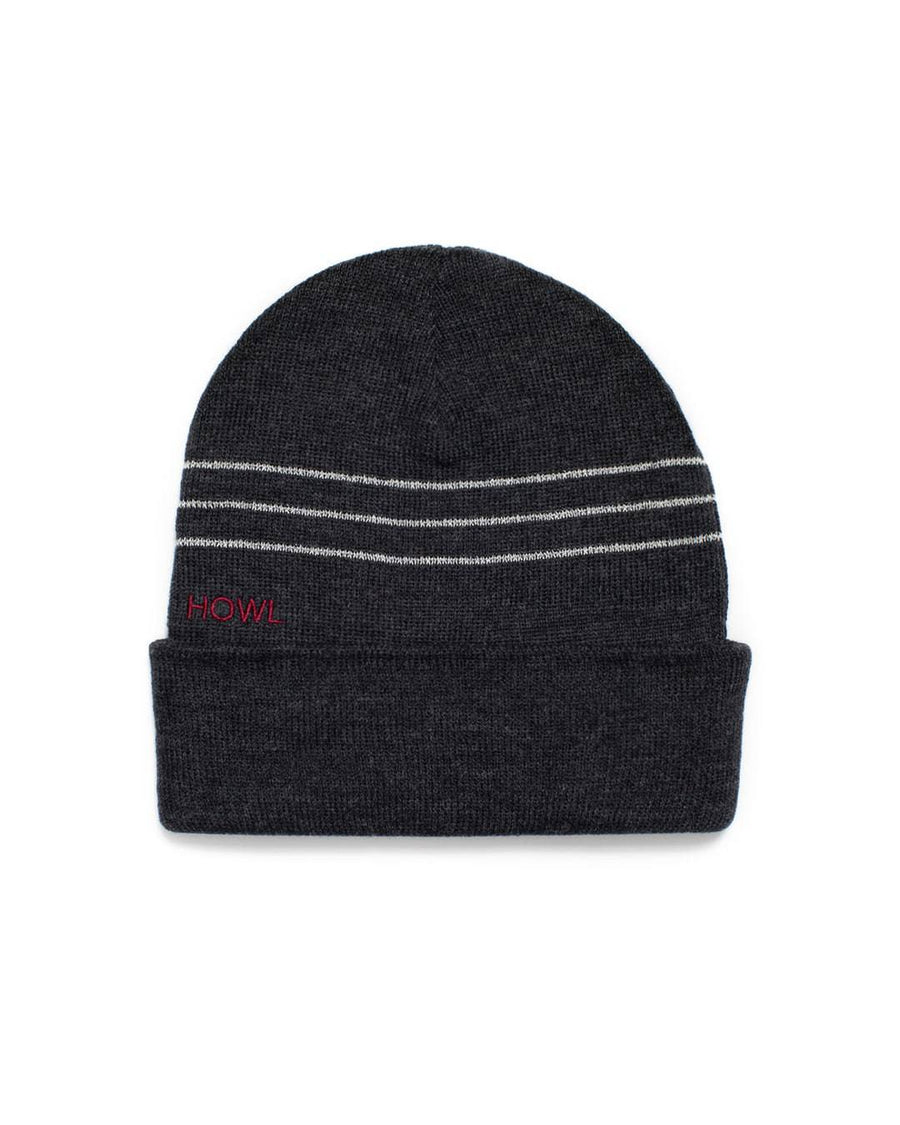 2022 Howl Striped Reflective Beanie in Black