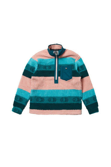 Airblaster Sherpa Half Zip Jacket in Ocean Blush Stripe 2023