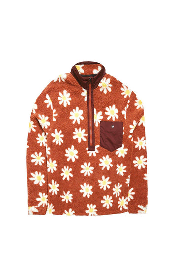 2022 Airblaster Sherpa Half Zip Jacket in Rust Daisy