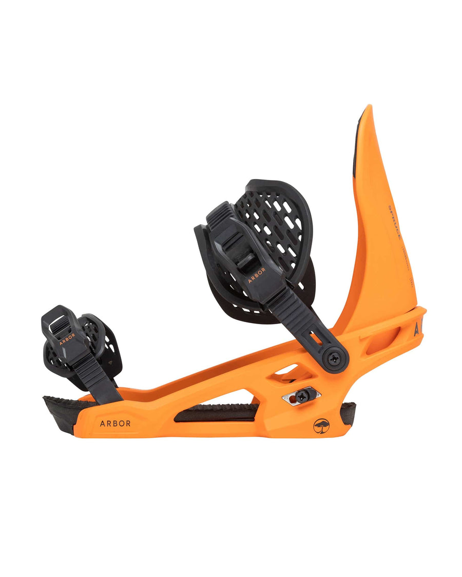 2022 Arbor Spruce Snowboard Bindings in Orange view one