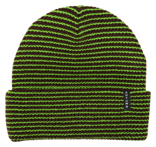Autumn Stripe Beanie In Brown And Highligher - M I L O S P O R T