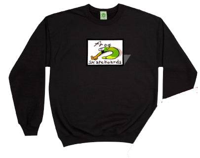 Frog Classic Logo Crew Neck Sweatshirt in Black - M I L O S P O R T