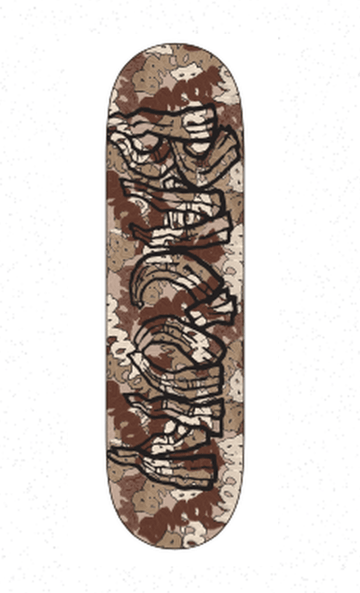 Bacon Camo Skateboard in Desert 8.5