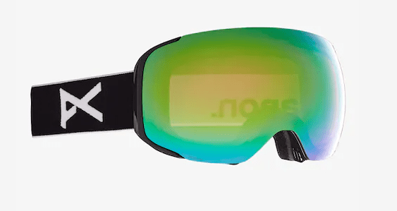 2022 Anon M2 Snow Goggle with Bonus Lens and a MFI Face Mask in Black with a Perceive Variable Green lens