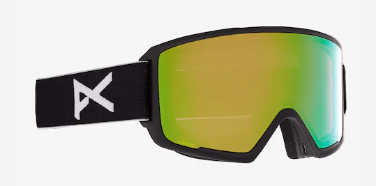 2022 Anon M3 Snow Goggle with Bonus Lens and a MFI Face Mask in Black with a Perceive Variable Green lens