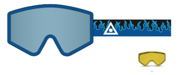 2022 Ashbury Team Jibgurl Snow Goggle with a Blue Mirror Lens and a Yellow Spare Lens