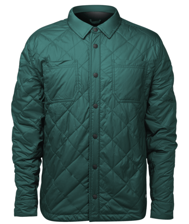 2022 The North Face Men's Fort Point Insulated Flannel in Night Green and TNF Black