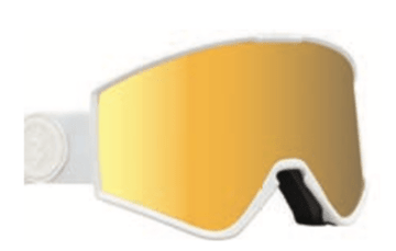 2022 Electric Kleveland Snow Goggle in Matte White With a Gold Chrome Lens and a Light Green Bonus Lens