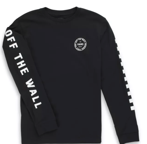 Vans Boys Off The Wall Combo Long Sleeve T-Shirt in Black - M I L O S P O R T